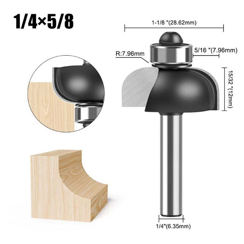 

Фреза фасочная твердосплавная профессионального класса для снятия фаски, фреза для фрезерования, инструмент для деревообработки, круглая галтельная фреза с подшипником, хвостовик 1/4 дюйма 1/2 дюйма B