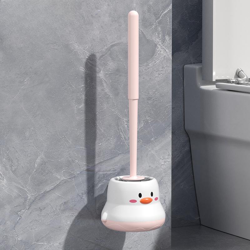 Cute Household Toilet Brush Bathroom Toilet Washroom No Need for Drilling Wall-mounted Toilet Bowl with Base Brush