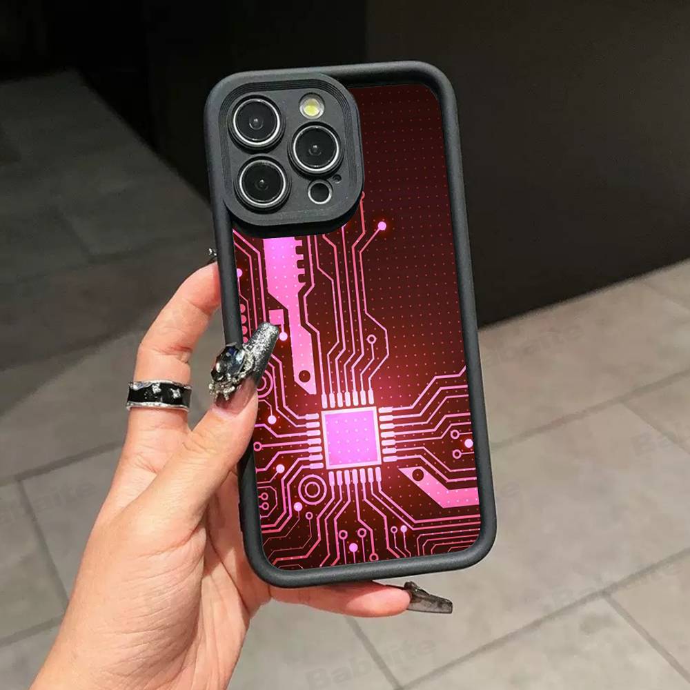 Printed Circuit Board Pattern Phone Case For IPhone 17 16 15 13 11 12 14 Pro Max Plus Silicone Cover Shell