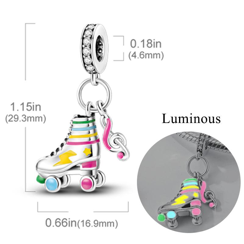 New Copper Charm Bead Charms Fireflies Stars Glowing Luminous Charm Bead Charms for Authentic Pendant Bracelets Do It Yourself Jewellery Gift