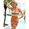 Summer Women's Patchwork Bikini Beach Dress Backless Fashion Camisole Cover-Ups