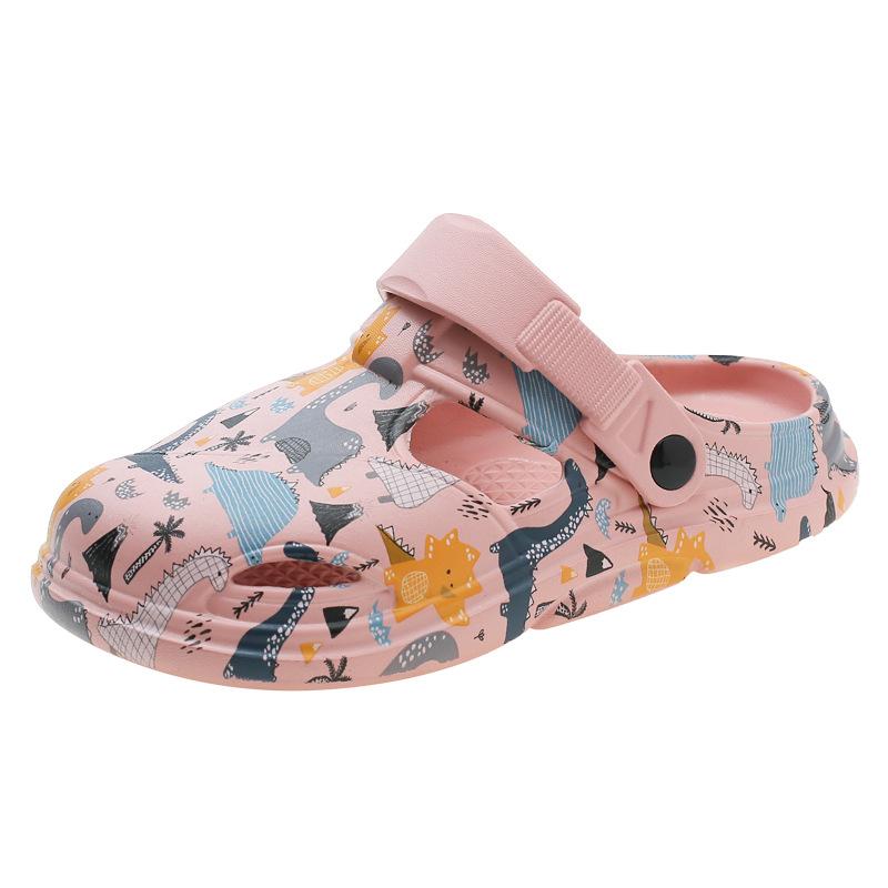 Summer New Men's and Women's Slippers Bag Head Non-slip Cute and Durable Cartoon Home Outdoor Graffiti Beach Hole Shoes