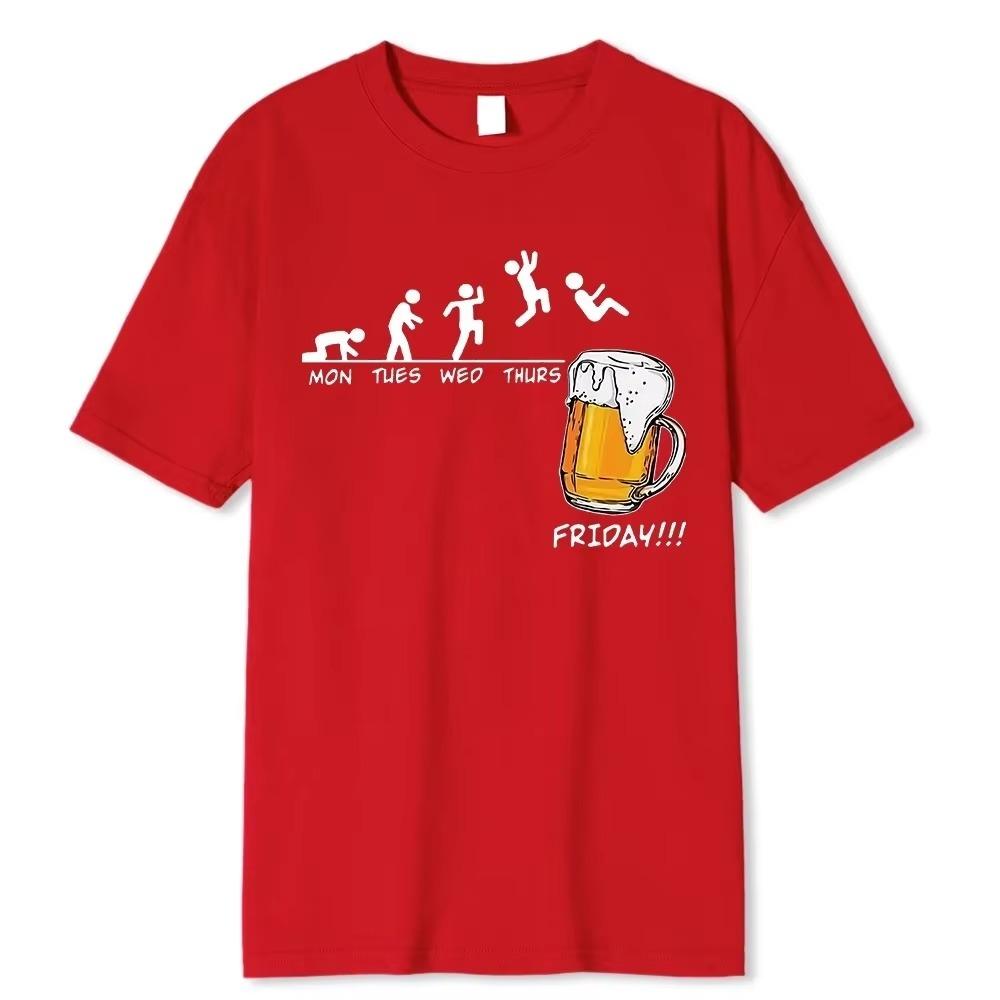 Friday Beer Print Pánská značková trička Funny Graphic Hip Hop Léto Pánská trička Streetwear Bavlna Harajuku Tričko s krátkým rukávem T