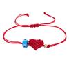 Handcrafted Red Cord Evil Eyes Bracelet With Heart Charm Adjustable Wrist Jewelry For Women Men Friendship Gift