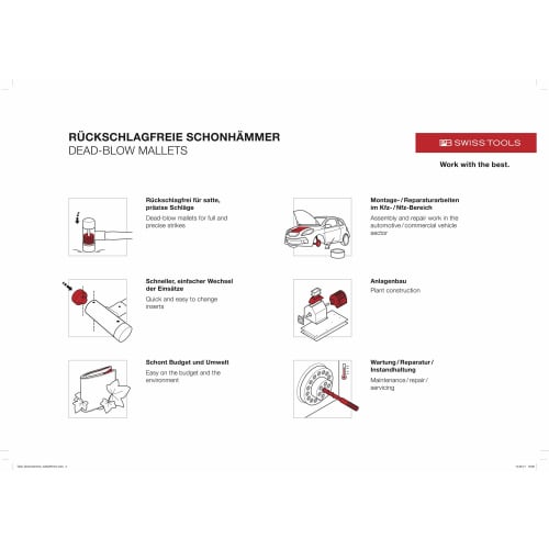 PB Swiss Tools 303-1 Recoilless Nylon Hammer (Fiberglass Handle)