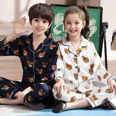Toddler Baby Boys Long Sleeve Cartoon Bear Tops+Pants Pajamas Sleepwear Outfits