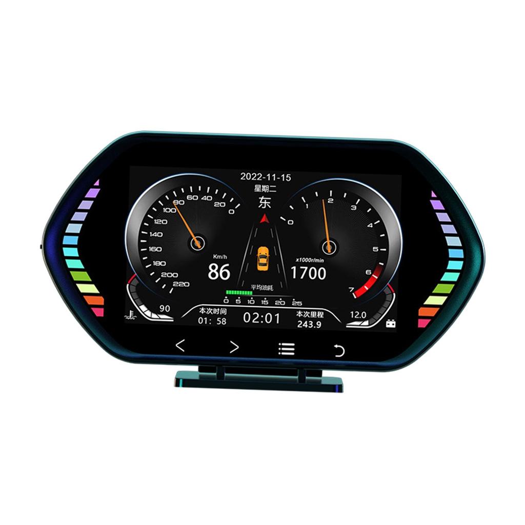 OBD2 Gauge Display, Car HUD Heads Up Display, 360 Degree Split