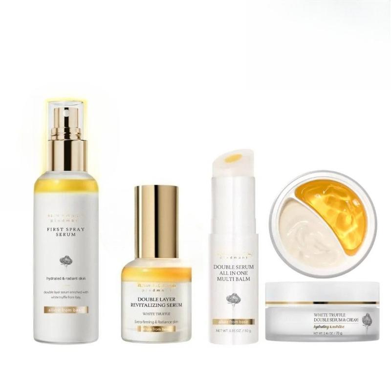 Weißer Trüffel Hautpflege Routine Set, Feuchtigkeitsspendendes Gesichts-Serum-Creme Multi-Balsam Kit 4pc white