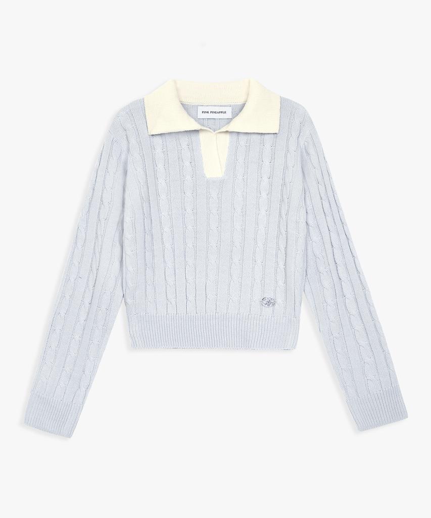 PINK PINEAPPLE Saint Collar Knit_Sky Blue