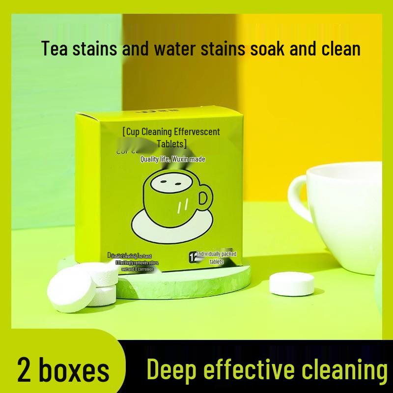 6-Month Tea Stain Cleaner: Individually Packaged Effervescent Tablets for Teacup Cleaning