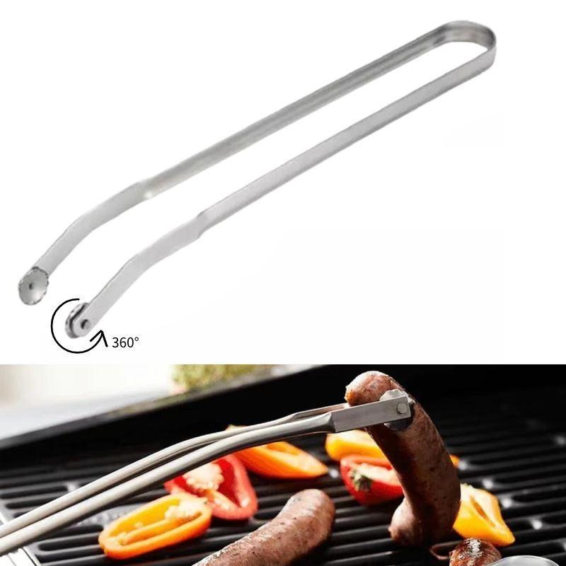 Premium Bbq Sausage Turning Tongs Durable Heat-resistant Hot Dog Flipper Tool