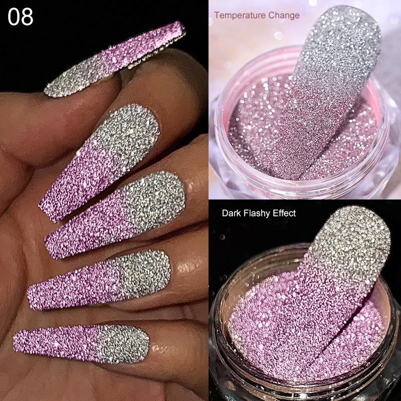 Poudre de diamant brisée chaude et explosive, poudre de sucre cristallisée, paillettes pour ongles, poudre rebondissante de diamants colorés pailletés