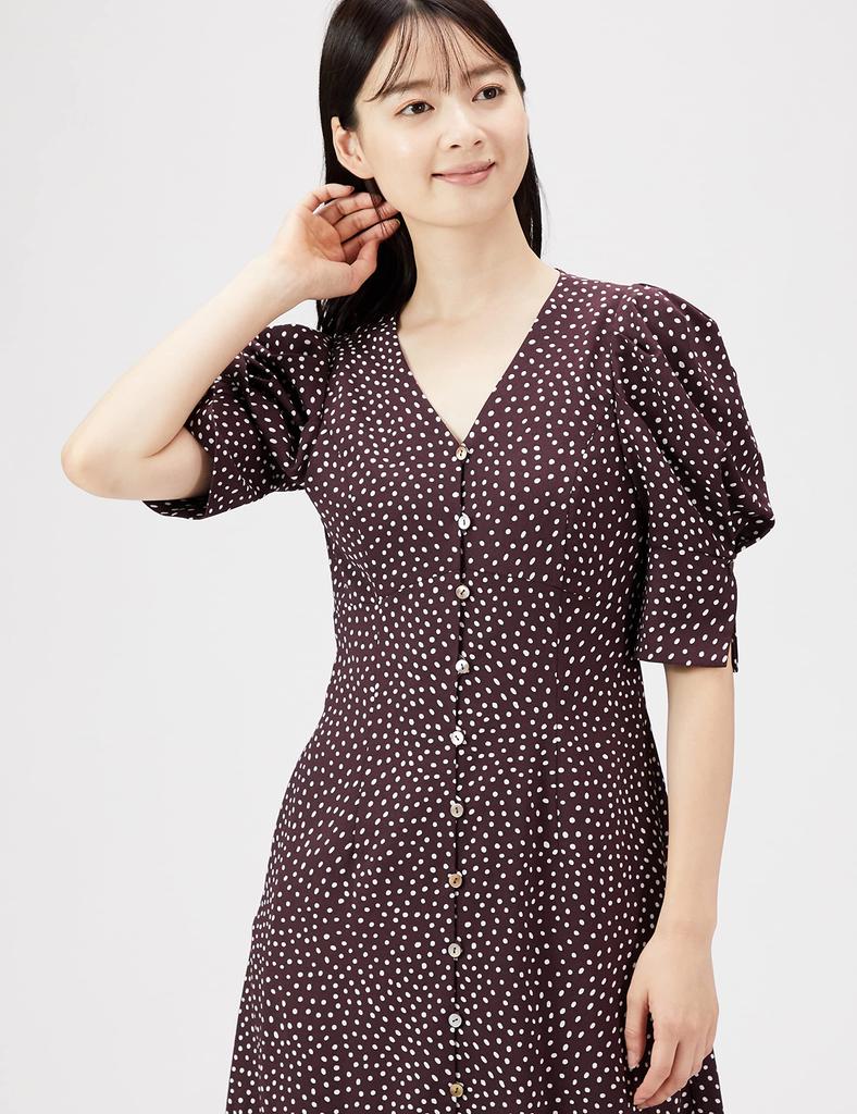 Sustaina Puff Slim Print Dress SWFO224092 DPPL 00 [Sneider] Women's
