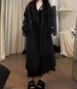 Women's Petite Mid-Length Thickened Black Wool Coat – Versatile, High-End Feel for Autumn & Winter