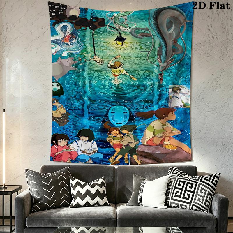 Studio Ghibli Anime Character Poster Tapestry Background Cloth Wallmounted Background Cloth Background Wall Hanging Cloth Soft