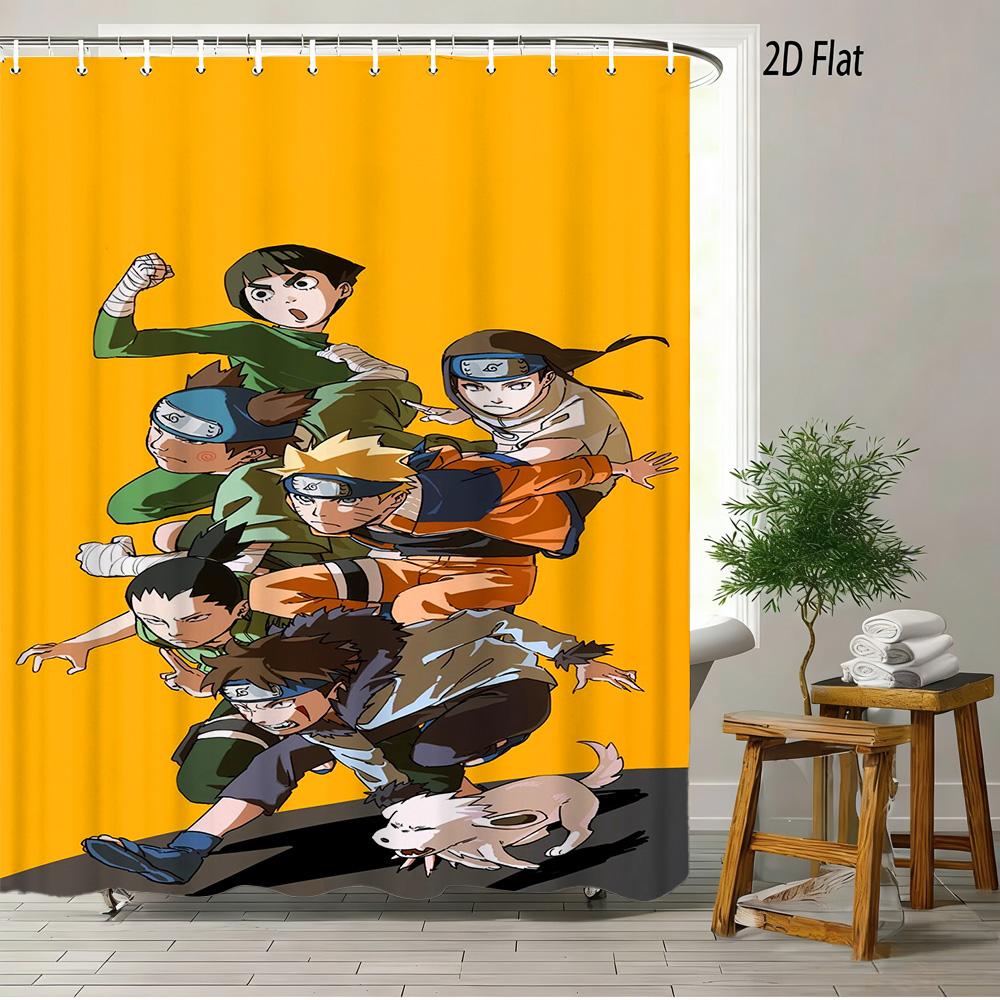 2D Flat Naruto Anime Itachi Uchiha Susanoo Skeleton Print Waterproof Shower Curtain For Bathroom Decor