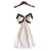 Sexy Pajamas Women's Ice Silk Summer Thin Style with Chest Pad Lace Pure Desire Wind Silk Suspender Nightdress Loungewear Can Be