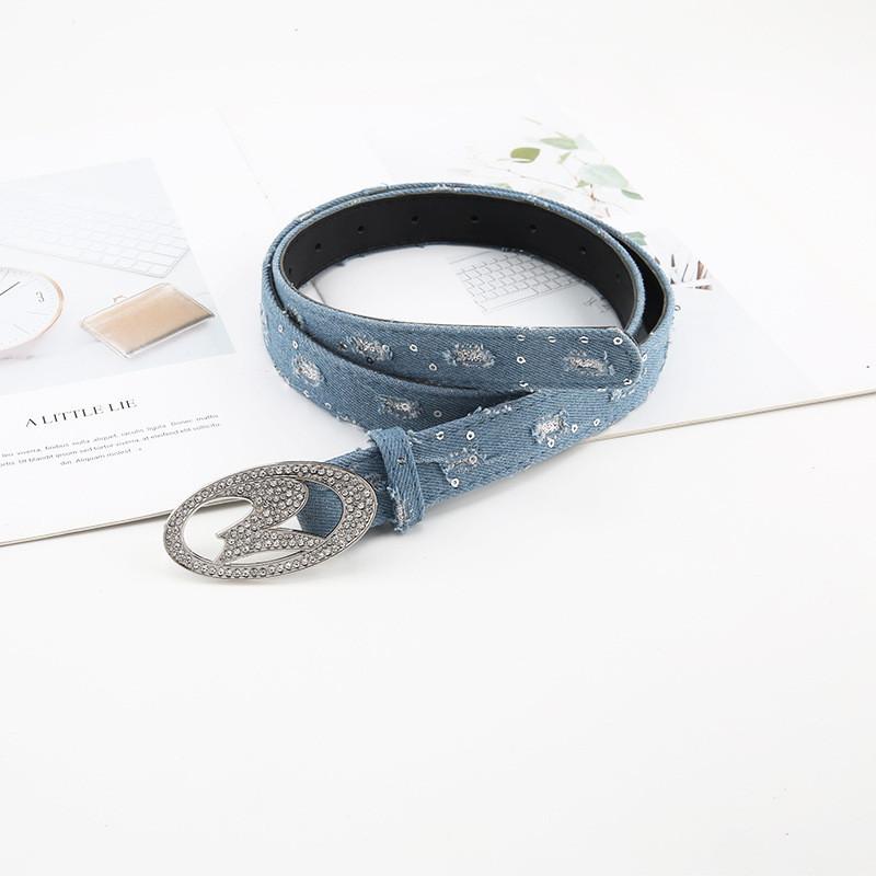 Stylish Ladies' Canvas Belt 2023 Summer New Arrival With Butterfly Shape Smooth Buckle Leather Belt For Jeans Matching