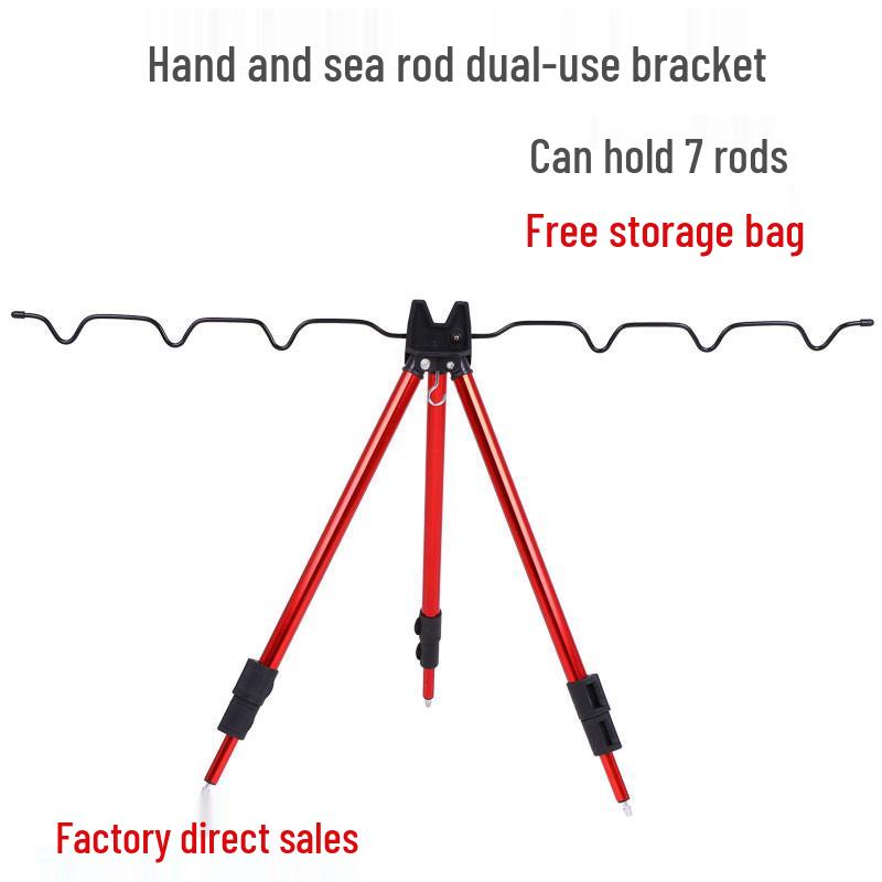 Telescopic Aluminum Surf Rod Holder Tripod for Ground Casting and Raft Fishing