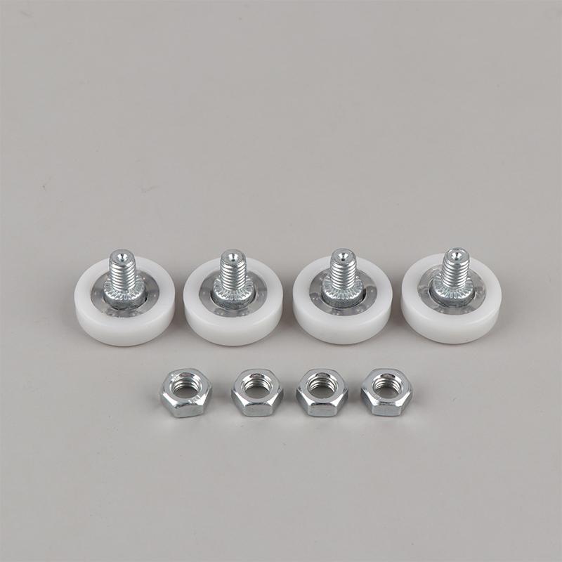 Smooth Sliding Drawer Bearing Pulley 4Pcs with Screw M6 External Thread Wear Resistant Wheels for Closet Cabinet Moving