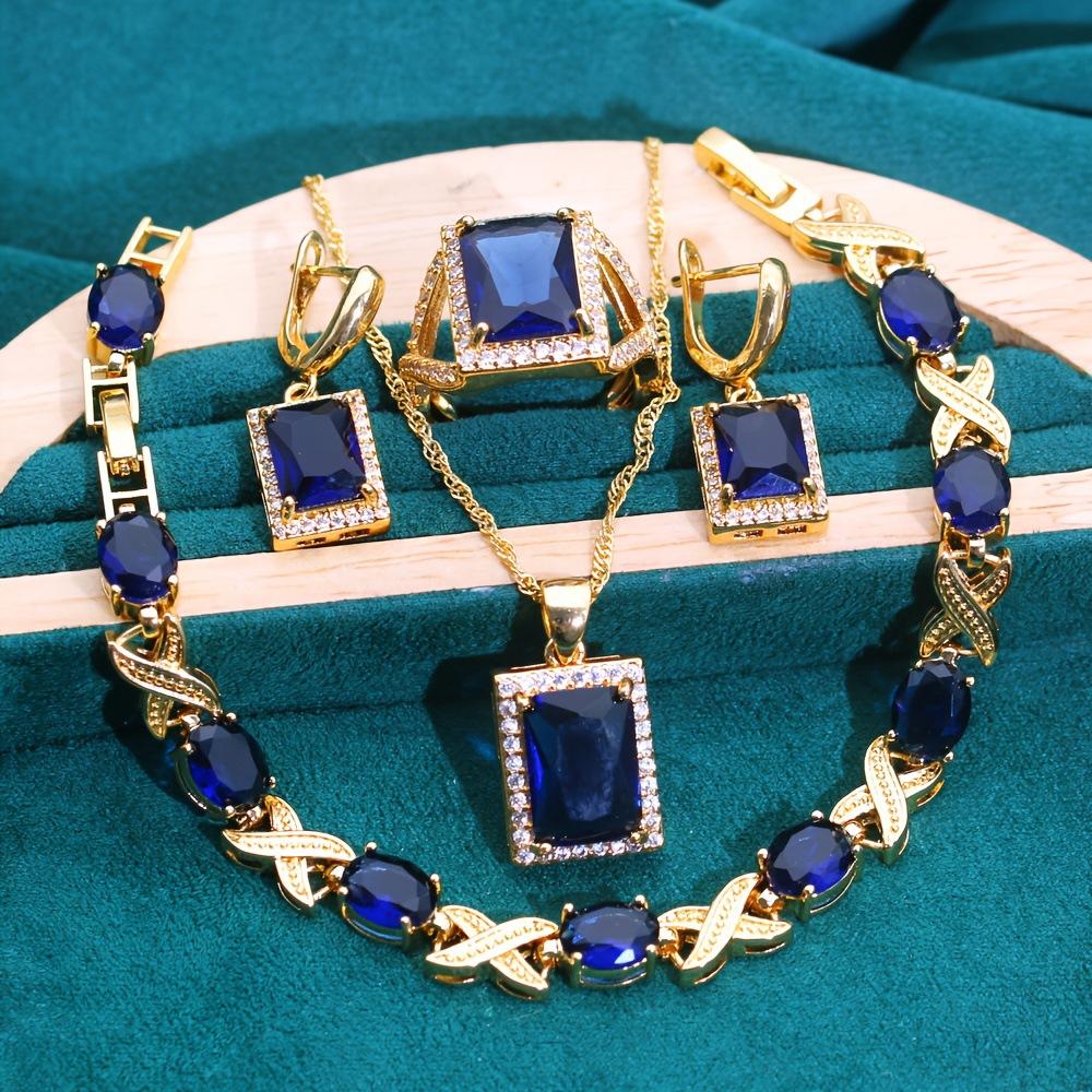 

2026 Full Diamond Zircon Women s Jewelry Set Women s Romantic Accessories Accessories Fashion High-quality Light Luxury Clothing Decoration 45CM синий
