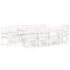 VidaXL 11-piece Garden Dining Set White Solid Pine Wood, Dining Room Set, Dining Set 3154720