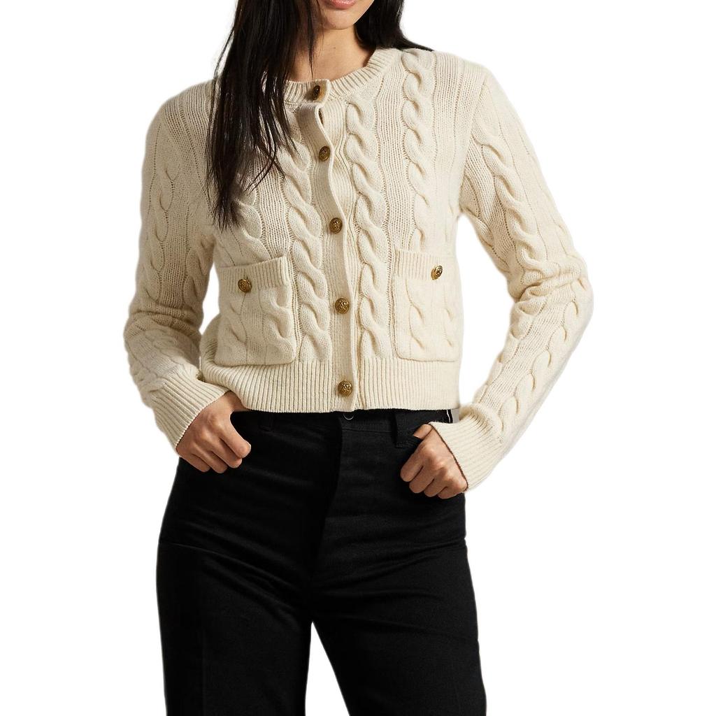 Polo Ralph Lauren Long Sleeve Single-Breasted Pocket Cashmere Sweater Women sweater 211978312-500