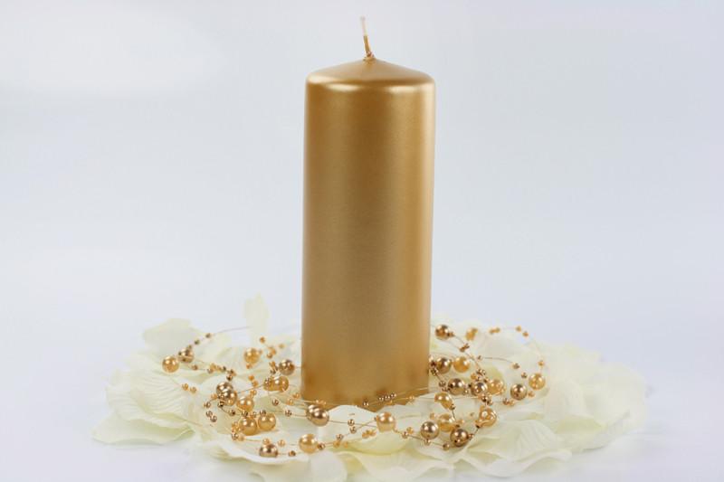 Metallic Club Candle, Gold, 15 X 6Cm (1 Op. / 6 Pcs.)