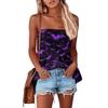 Tube-Tops für Damen, süßes, sexy, schulterfreies, ärmelloses T-Shirt mit Aufdruck