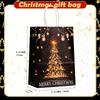 6/12Pcs Gold Black Kraft Gift Bags with Handle Elk Snowflake Christmas Tree Bronzing Paper Bag Merry Christmas Party Favors Bag