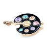 Enamel Fine Workmanship Shiny High Gloss Geometric Decoration Rust-resistant Exquisite Draw Palette Brooch