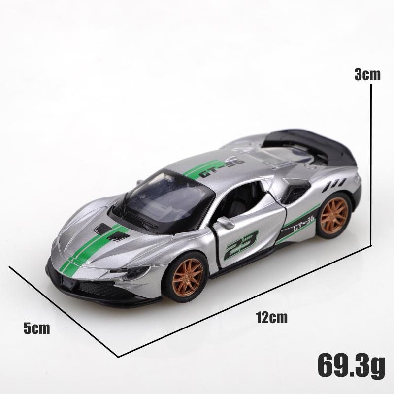 Bagged 1.36 Alloy SF90 Pullback Racing Car, racetrack colors. Alloy toy, children's toy, cool colors. The best gift.