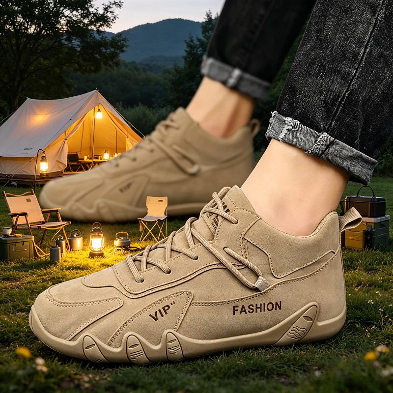 Ankle Boots For Men Spring Man Casual Sneakers Non Slip Khaki Work Mens Shoes Short Boots Loafers Lace Up Zapatillas Hombre
