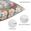 Påskdagen Lekfulla Kaniner Och Färgglada Ägg Kuddfodral Kuddfodral För Vardagsrum Stolkuddfodral Mjuka Kuddfodral
