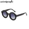 Punk Round Sunglasses Men  Luxury Brand Design Steampunk Sun Glasses For Male Summer New Fashion Small Frame Shades Eyewear
