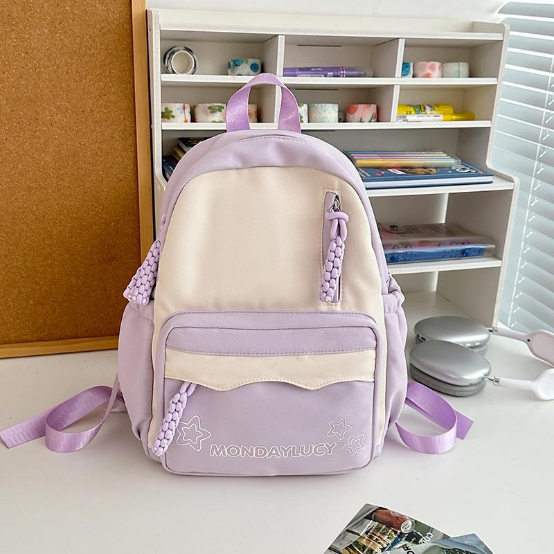High-value schoolbag for girls, junior high school students, large-capacity backpack, dopamine soft girl travel backpack