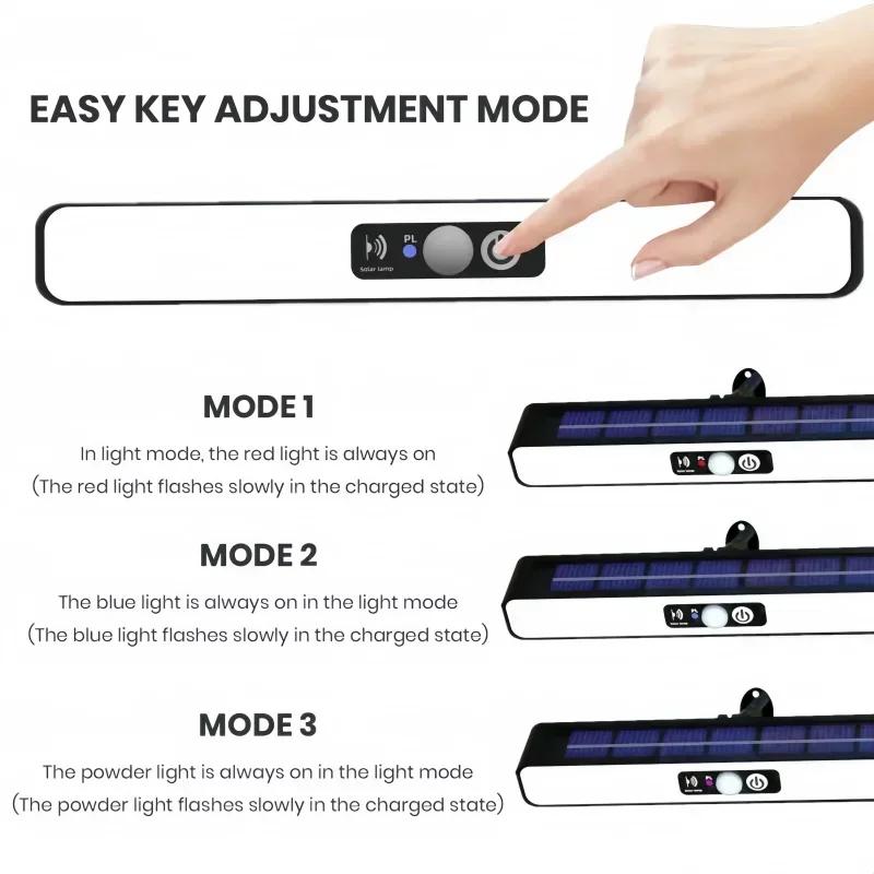 Powerful Clip LED Solar Wall Lights IP65 Waterproof Outdoor Motion Sensor Street Light Lamp Forgarden Fence Lantern