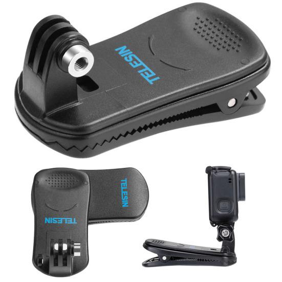 TELESIN Rotatable Sport Camera Clip for GoPro Hero 8/7/6/5/XiaoYi/Osmo Action