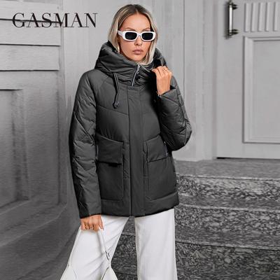 GASMAN 2024 Winter Daunenjacke Kollektion Fashion Solid Stehkragen Damen Mäntel Eleganz Mit Kapuze Damenjacken 83278