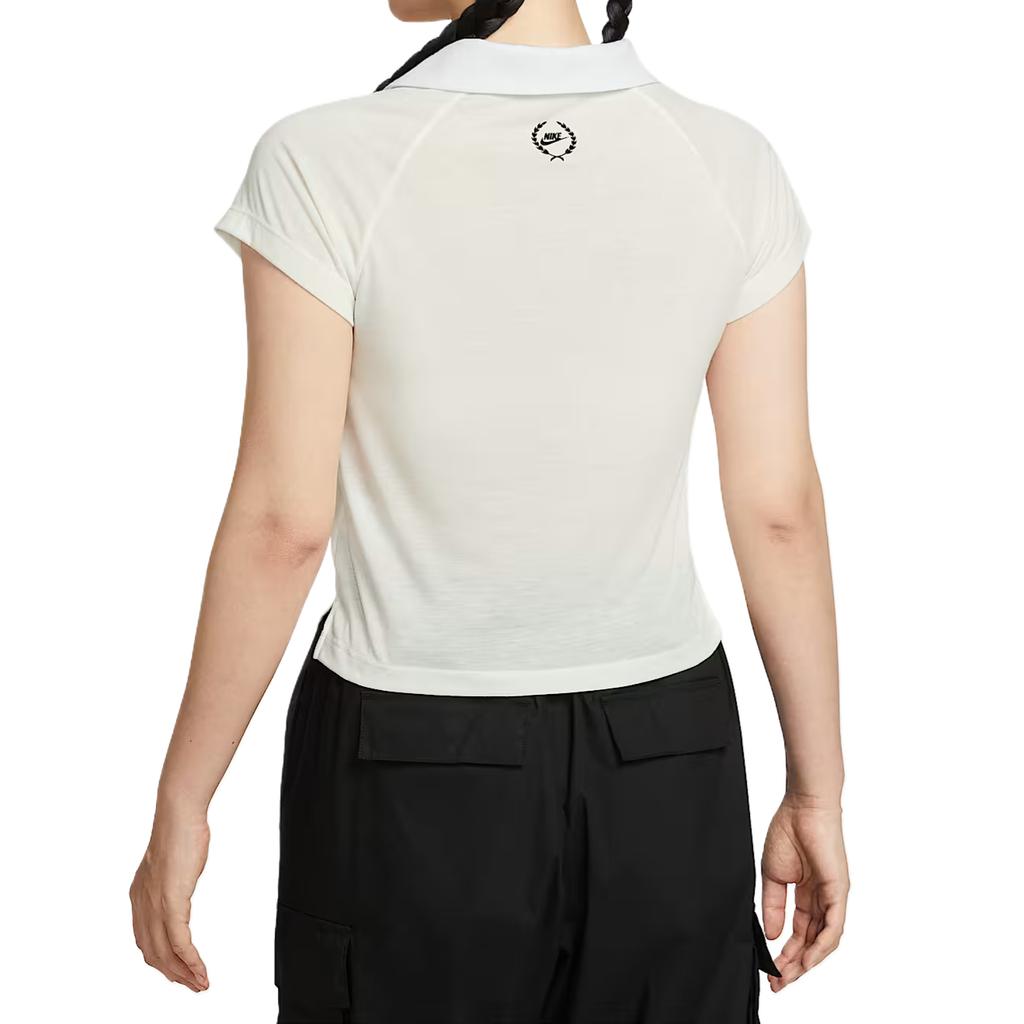 Nike Polo Shirts Women's White Polo Collar Moderate Straight Fit IH8503-133
