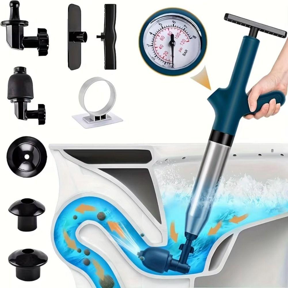 Pipe Plunger Toilet Cleaning Tool High Pressure Sewer Pipe Unblocker  Drain Cleaner