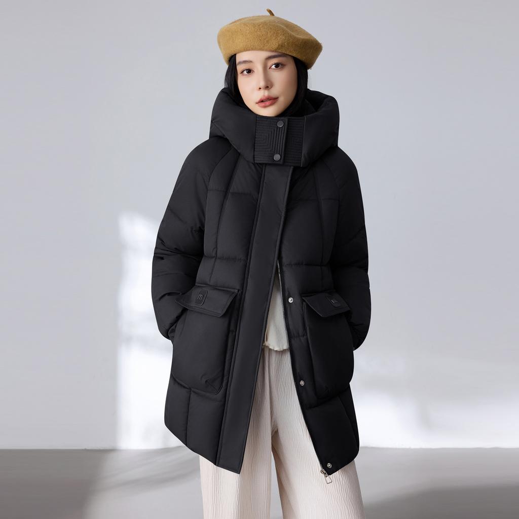 Down Cotton-padded Clothing Women's Winter Medium and Long Models, New Women's Loose Casual Thickened Cotton-padded Jacket