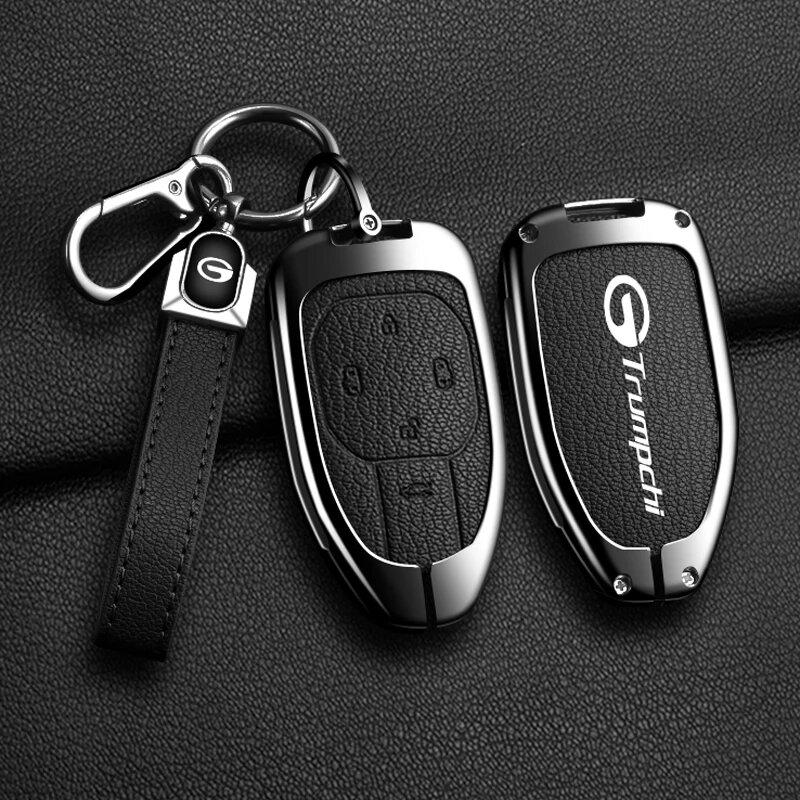 Goatskin Car Key Case Gac New Energy Trumpchi  Empow J11 J12 J13 J14 J15 J16 Gs8 Car Key Key Cover Zinc Alloy Leather Protec