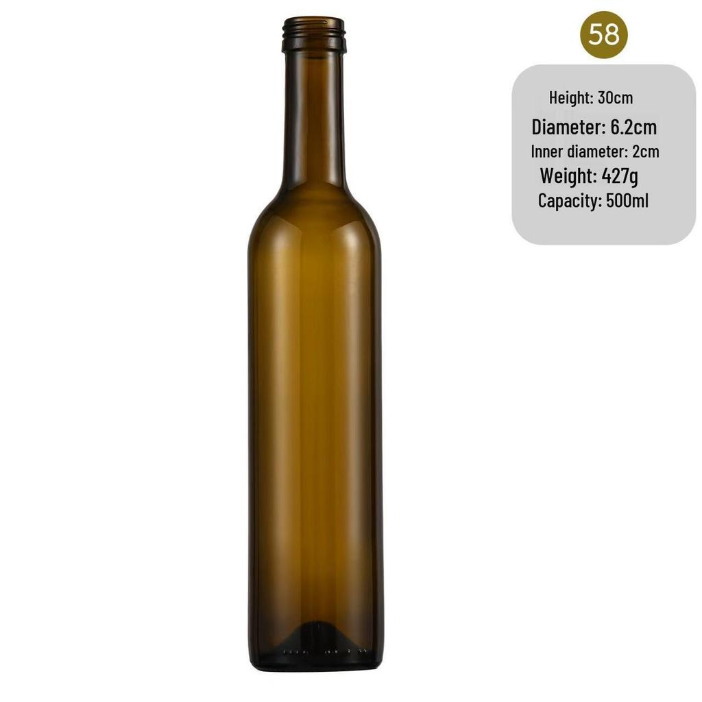 In-Stock Burgundy Green Glass Wine Bottle - Ideal for Red Wine, Liquor, Home Brewing, and Fruit Wine Storage