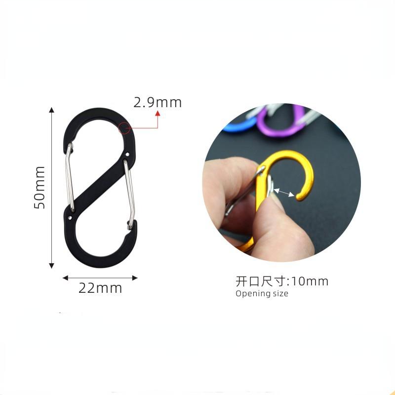 

Пряжка S-типа для альпинизма, рюкзак с 8-значной пряжкой, быстроподвесной рюкзак из алюминиевого сплава, многофункциональный крючок с пряжкой для кемпинга, кемпинга, EDC S