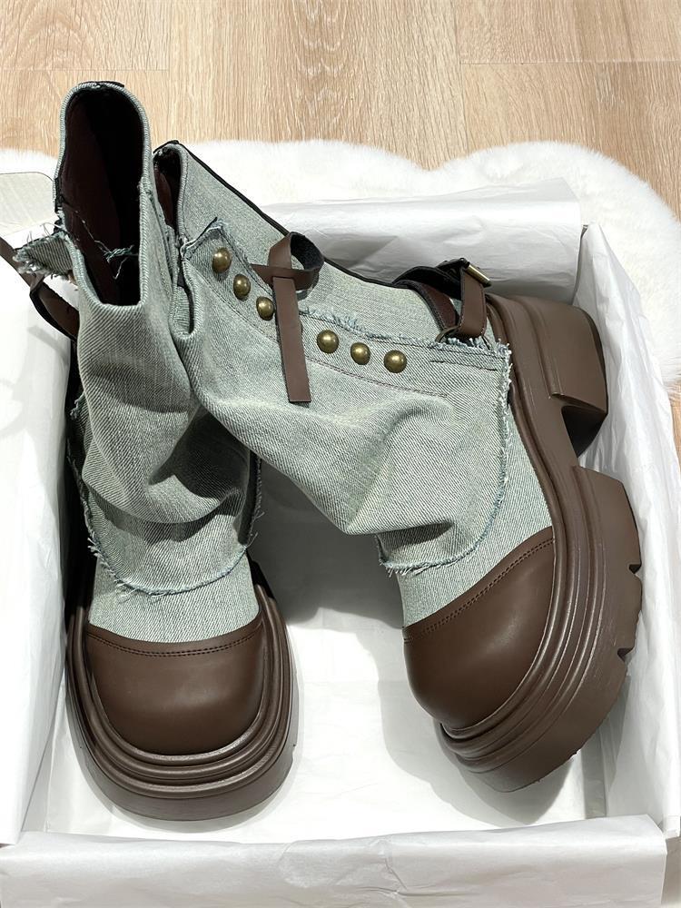 British versatile platform Martin boots women's autumn 2025 new western cowboy short boots knight boots