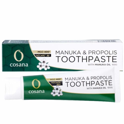 Kosana Manuka Honey Toothpaste with Propolis, 100g, Green, with Manuka Oil, MGO400+, Made In Japan, Made with New Zealand Manuka, No Foaming Agents, F