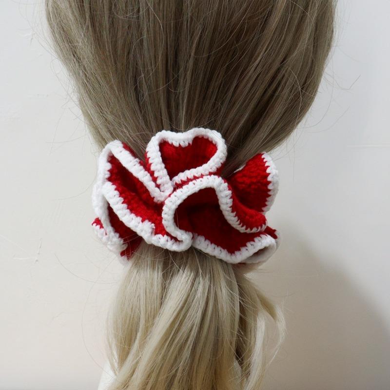 

Шапка девочка милый бутон повязка на голову сочетание цветов вязаный цветок оборка край ретро универсальные аксессуары для волос веревка для волос эластичный