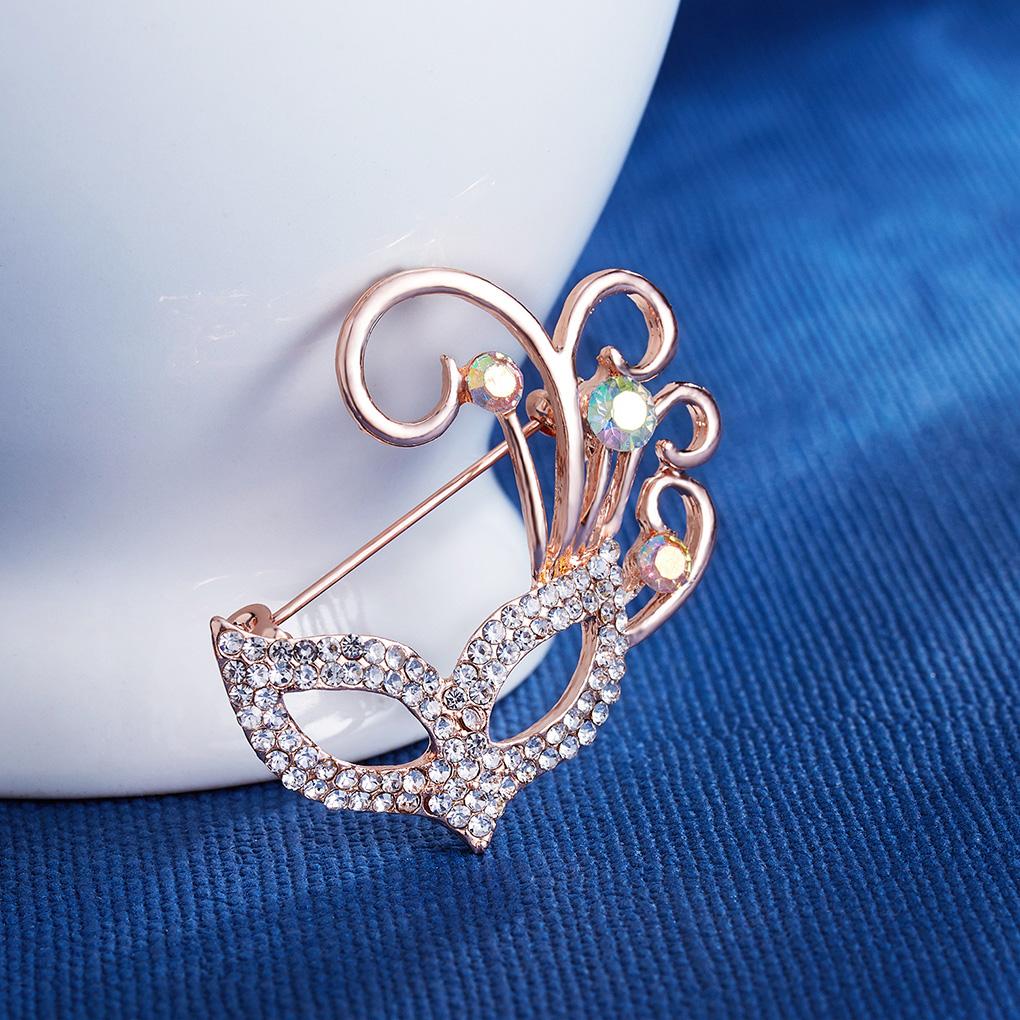 Rhinestone Brooch Shining Crystal Badge Pin Party Banquet Collar Scarf Decor Brooch Pin Musical Note