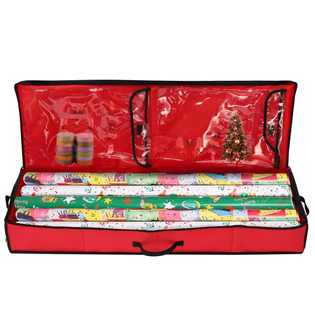 Wrapping Paper Storage Bag 600D Oxford Fabric Wrapping Paper Underbed Storage Container for Ribbon Bow